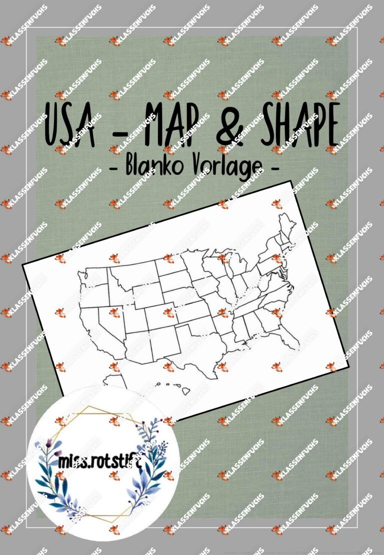 USA map – Landkarte – Blanko Vorlage und Shape für eigene Arbeitsblätter